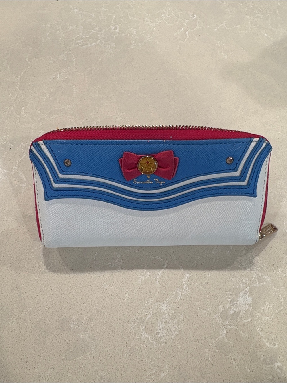 Sailor Moon White & Blue Zip Wallet with Pink Trim Samantha Vega